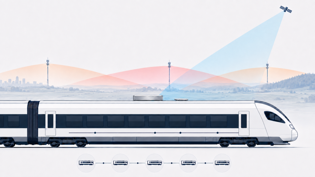 Train equipped with Oxyfi OxBox, dual 5G links and LEO satellite connectivity